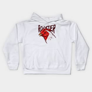 Rooster Sketch Kids Hoodie